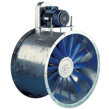 Kayış kasnaklı kanal tipi aksiyel kovanlı fan